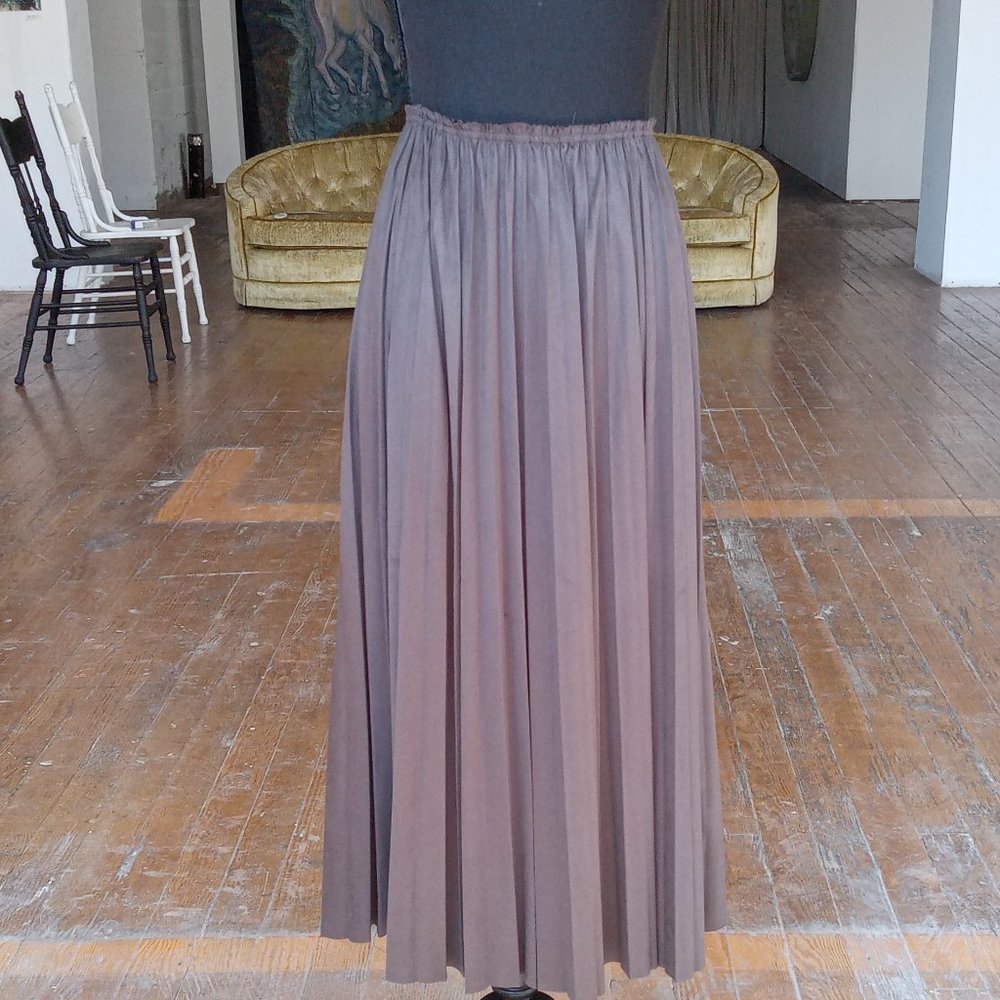 Moon River Brown Midi Skirt